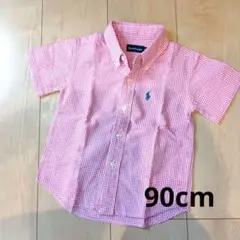 Ralph Lauren ピンク チェックシャツ 90cm