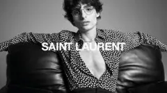 名作　SAINT LAURENT PARIS ポルカドット　シャツ　ブラックのサムネイル