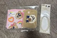 ドアップテディガールL字ポーチ　ハッピーポップニナハンカチ　セット