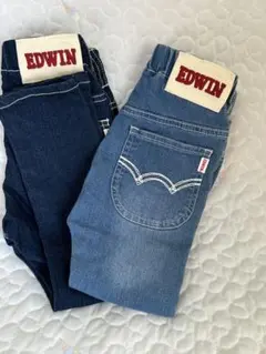 タグ付き　EDWIN 100cm スリムフィットデニムパンツ 2色セット　デニム