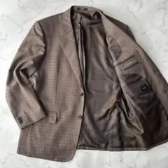 高級生地✨DORMEUIL テーラードジャケット　カシミヤ混　千鳥格子　XL相当のサムネイル
