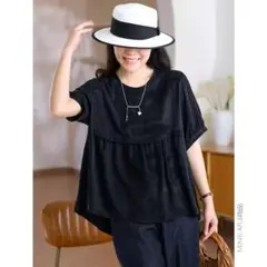 レディース ブラウス 柔らかくて 無地＆シンプル 着心地いい ラウンドネック