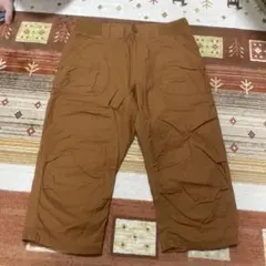 ブラウンショートパンツ リブ編みウエストバンド