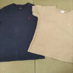 POLO ネイビー Tシャツ & チャンピオン ベージュ Tシャツ セット