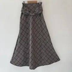 美品　GRL　グレイル　フレアー　ロングスカート　マキシ丈　M　ブラウン