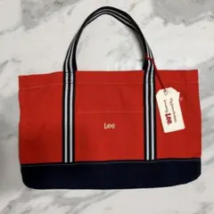 【新品】Lee(リー) トートバッグ レッスンバッグ レッド×ネイビーのサムネイル