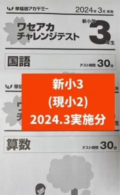2024.3実施分 新小3(現小2) ワセアカチャレンジテストのサムネイル