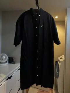 FRED PERRY ネイビー 半袖シャツワンピース L