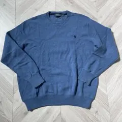 【国内正規品】Polo Ralph Lauren 青 コットンニットセーター L