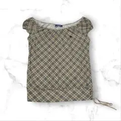 バーバリーブルーレーベル　ノバチェック　カットソー　M