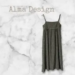 Alma Design ギンガムチェック キャミワンピース Fサイズ 裏地あり