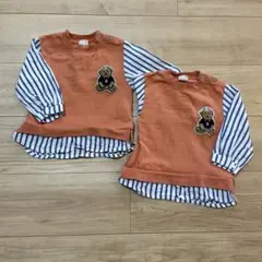 プティマイン　長袖　90 双子　シャツ　子供服　子ども服　ブラウス　長袖シャツ