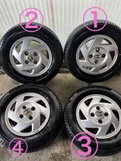 ホンダ純正アルミホイールタイヤセットBS W300145/80R12 LT②のサムネイル