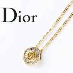 ☆美品☆クリスチャンディオール ネックレス ラインストーン ロゴ