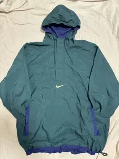 90s NIKE 白タグ　刺繍ゴールド　アノラックパーカー　ナイロンジャケット