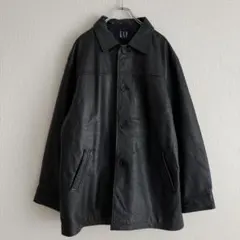 GAP カーコート ブラック 牛革 ビンテージ XL (okjkP)のサムネイル