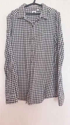 UNIQLO ギンガムチェック柄 フランネル長袖シャツ Mサイズ