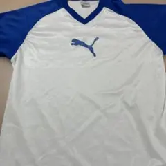 PUMA プーマ スポーツシャツ ホワイト×ブルー