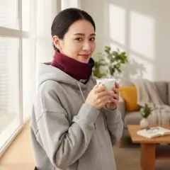 905多機能ネックウォーマー男女兼用防寒対策レディース スヌードマフラーレッド