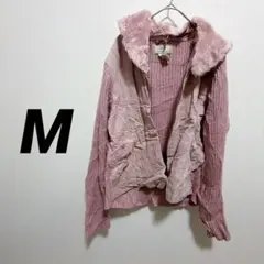 ジャケット 【M】 レディース ピンク ファー付き ヴィンテージ 春 秋 冬