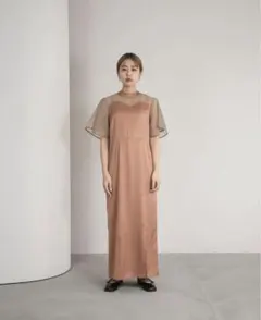 amiur sheer flare sleeve dressのサムネイル