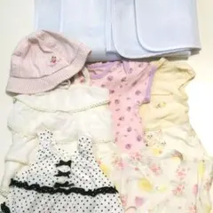 8点まとめ売り☆女の子70size☆ロンパース 帽子 ベッド隙間パッド