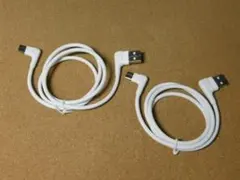 新品★｛Ｌ型｝タイプＣ　ＴｙｐｅＣ　Ｔｙｐｅ－Ｃ充電ケーブル（白）７０ｃｍ★２本