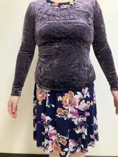 ランバンコレクション長袖ロゴデザインパンツとスカートあわせやすいデザイン