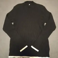 バイカラーニット　ブラック