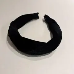 ブラックベルベットツイストヘアバンド