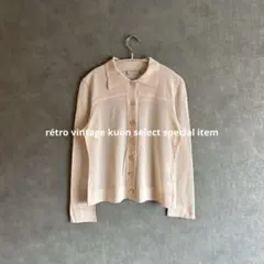 昭和レトロシアーブラウス　羽織り　薄手カーディガン　夏コーデ　vintageのサムネイル