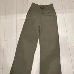 【UNIQLO】リブニットパンツ カーキ Lサイズ