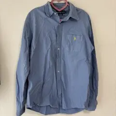 Ralph Lauren CUSTOM FIT 長袖シャツ ブルー　Lサイズ