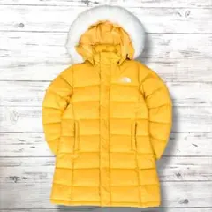 ザノースフェイス ダウン 刺繍ロゴ イエロー キッズ 120 0645