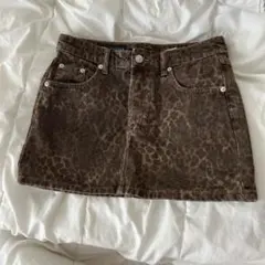 ヒョウ柄デニムタイトスカート