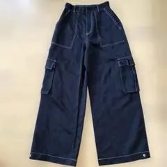 SLY ブラック カーゴパンツ ワイドスタイル　　0128