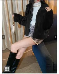 GRLステンカラーファーコート[fo1769]