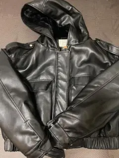 ライダースジャケット フード