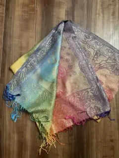 【新品】ストール ペイズリー模様のグラデーション 薄手