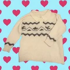 ニットセーター アイボリー 古着