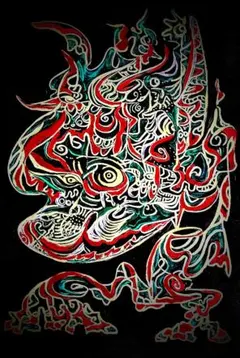 原画 「守護、邪気払いの黒龍」 一点物 龍 龍神 開運絵画 龍ノツカイ