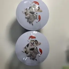 新品未開封　ガーディナーズ　犬と猫のクリスマスデザイン缶　チョコレートファッジのサムネイル