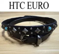 ⭐️HTC EURO⭐️ターコイズ×ピラミッドスタッズ ⭐️ナローベルト⭐️ブラックのサムネイル