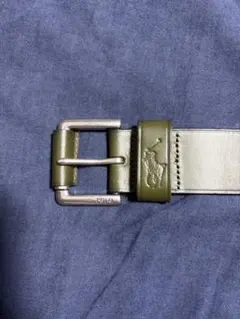 Polo Ralph Lauren ポニーロゴ レザーベルト オリーブグリーン