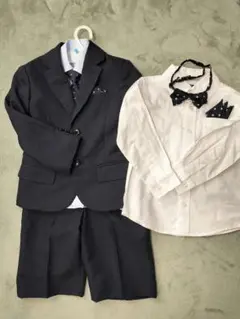 【5点セット】キッズ フォーマルスーツ ネイビー 100cm 卒園式　入園式