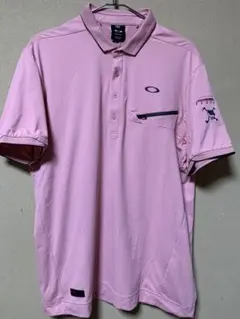 OAKLEY オークリー 半袖ポロシャツ スカル メンズ ゴルフウェア ピンク