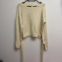 FOREVER 21 クリーム クロップドニットセーター
