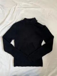 片側オフショルダー ブラック ニット M