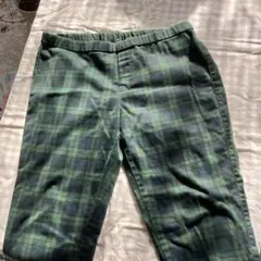 グリーン系チェック柄カジュアルパンツ XＬ