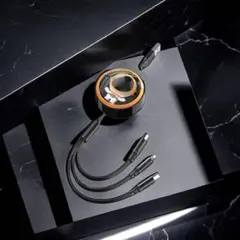 3in1 巻き取り式充電ケーブル usbケーブル/Micro/Type-c